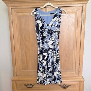 Tommy Hilfiger Blue and White Floral Midi Dress